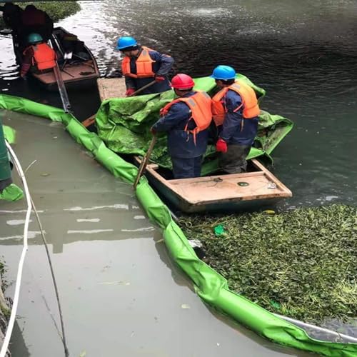 Dailify Ölsperre Schwimmende PVC-Ölsperren zur Reinigung von Wasseroberflächen, Grüne Hafen- / Fluss- Ölrückhaltezäune, Hochwasserschutzbarrieren für den Notfalleinsatz(45 cm (17 3/4")) von Dailify