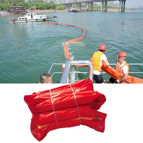Dailify Ölsperre Schwimmende PVC-ölsperren für Marine Häfen, Weicher Ölsperrzaun für Schiffe Öldepots, Leichtgewichtige Fluss-ölsperren zur Nichtverbreitung(L 20m (65.6ft),H 45 cm (17 3/4")) von Dailify