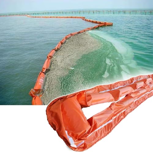 Dailify Ölsperre See/Meer Ölsperre Schwimmer Typ, Wiederverwendbar Industrielle PVC Ölverschmutzung Schwimmende Zaun, 10m 20m Wasser Oberfläche Trümmer Barriere(L 20m (65.6ft),H 60 cm (23 5/8")) von Dailify