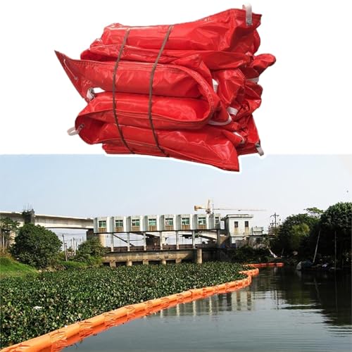 Dailify Ölsperre Waterweed/Öl Ölpest Auffangmast, Schwimmende Ölauffangzäune aus PVC, Hochwasserschutzsäcke für die Schifffahrt/Notfallmaßnahmen(L 20m (65.6ft),H 45 cm (17 3/4")) von Dailify