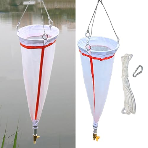 Dailify Wasserprobenehmer 125 Maschen 200 Maschen Planktonnetz, Tragbares Plankton-Probenahmegerät Netzdurchmesser 21 cm, Experimentelles Nylon Probenahmenetz-Set mit Seil(200 mesh) von Dailify