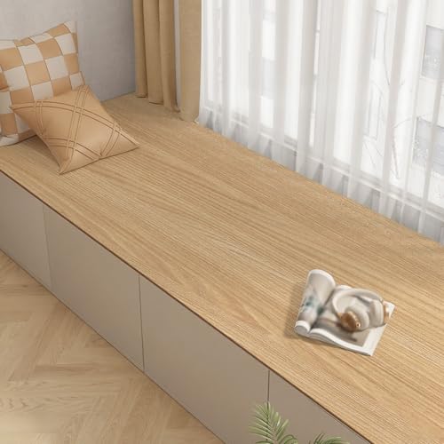 Fensterbank Matte Massivholzimitat Ersatzpolster für Erkerfenster Dekorative, wasserdichte Matte für Draußen und Drinnen, Geschäfte/Hotels Sitzkissen für Fensterbänke(160x60cm (63x23.6in)) von Dailify