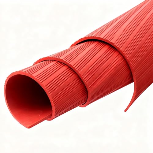 Isolierende Gummimatte 3 mm Dicke Nichtleitende Isolierende Schaltschrankmatte, 6 kV rutschfeste Isolierte Gummibodenmatten, Dielektrische Hochspannungsschutzmatte(Red,L x W-4.4x1m (14.4x3.3ft)) von Dailify