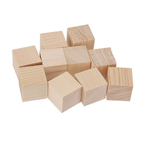 Daily Mall Holzwürfel 50mm Würfel Holz Basteln Holzquadrat Blöcke Holzspielzeug - 12 Stück, 40mm von Daily Mall