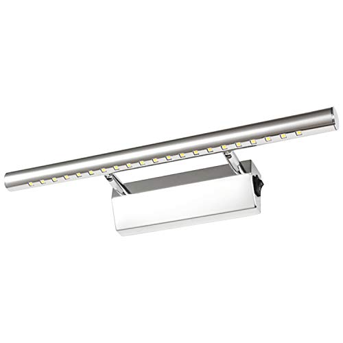 Dailyart 5W LED Spiegelleuchte Spiegellampe Spiegellicht mit Schalter aus Edelstahl 180° einstellbar LED Bad Beleuchtung Schranklampe Wandleuchte IP44 Kaltweiß 6000~7000K von Dailyart