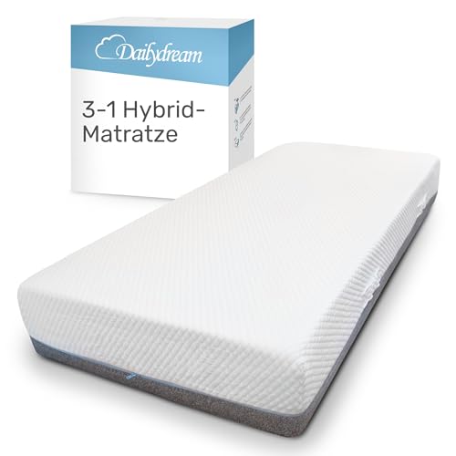 Dailydream 3in1 Matratze | Hybrid Taschenfederkern, Kaltschaum und Memory Foam | atmungsaktiv & anpassungsfähig | 100x200x26cm von Dailydream