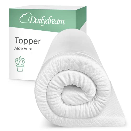Dailydream viscoelastischer Matratzentopper Model M mit Memory Foam Effekt, 80x200x5cm, Edition Aloe Vera von Dailydream