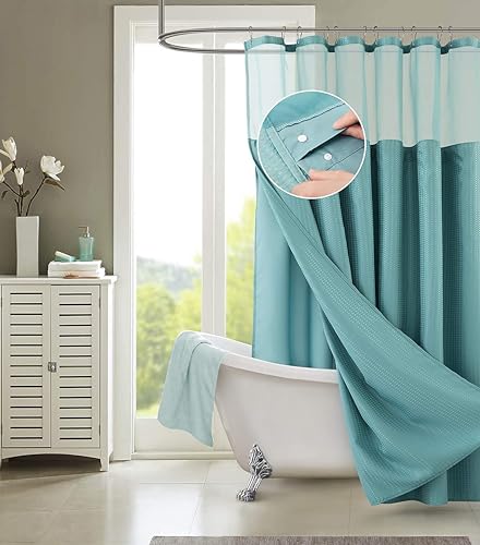 Dainty Home cscdlbl Waffel Vorhang für die Dusche Komplett Dusche Vorhang, Blau von Dainty Home