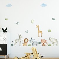 Safari Tiere Wandtattoo, Kinderzimmer Aufkleber, Wand Dekor, Niedliche Wandkunst, Giraffe Wandkunst von DaintyBuds