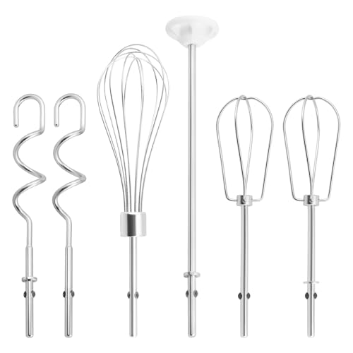 Handmixer-Schlägel, Schneebesen, Knethaken und Mischstab für Ninja Foodi Power Mixer System CI100 Serie, Handmixer-Aufsatz, Ersatzzubehör CI100, CI101, CC105A, CI105BRN & CI101H, 6 Stück von Dairrr Fuuu