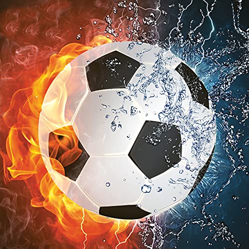 Daisy Servietten, 3-lagig, Motiv: Fußball auf Feuer und Wasser, 33 x 33 cm, 20 Stück von Daisy