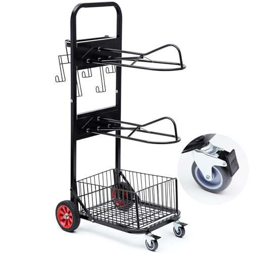 DaisyInner Rollsattelwagen mit Rad, Sattelständer, robuster Pferdeausrüstungswagen, faltbar, für Lagerung, Umzug, Organisation, Transportzubehör (Upgrade 4 Räder) von DaisyInner