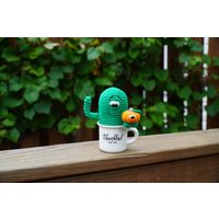 Süßer Kaktus Und Kürbis Im Mini-Keramikbecher Versandfertig von DaisyJoyStore