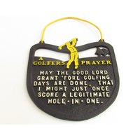 Vintage Golfers Prayer Hole in One Cast Metal Plaque K132 von DaisyLaneAntiques