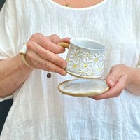 200Ml Teetasse Mit Untertasse Margerite Blumenmuster 200Ml Teetasse Mit Untertasse Margerite Blumenmuster von DaisyTableware