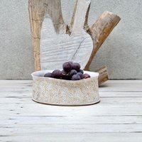 Handgefertigte Keramik Oval Obstkorb Daisy Blumenmuster von DaisyTableware
