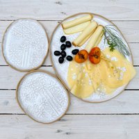 Käsebrett Servier Set Für 2 Margeriten Blumenmuster von DaisyTableware