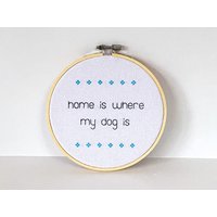 Personalisierter Handgemachter Benutzerdefinierter Kreuzstichrahmen, Einzigartiges Nachrichtengeschenk von DaisyXStitch