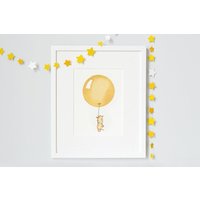 Mustard, Ungerahmt Ballon Druck, Giraffe Illustration, Hell Jungen's Kinderzimmer Kunst, Safari, Baby Junge, Archival Print, Uk Kunst von DaisyandBump