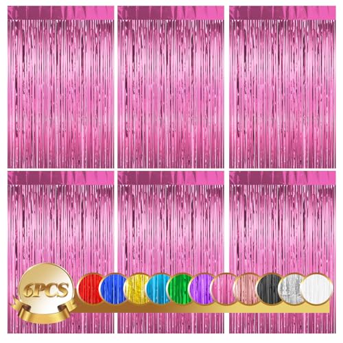 Lametta Vorhänge 6pcs Glitzervorhang, 6pcs Glitzervorhang Fringe, Folienfransen Vorhang 1m x 2m für Geburtstage Festivals Party ​Bühnendekor von Daity