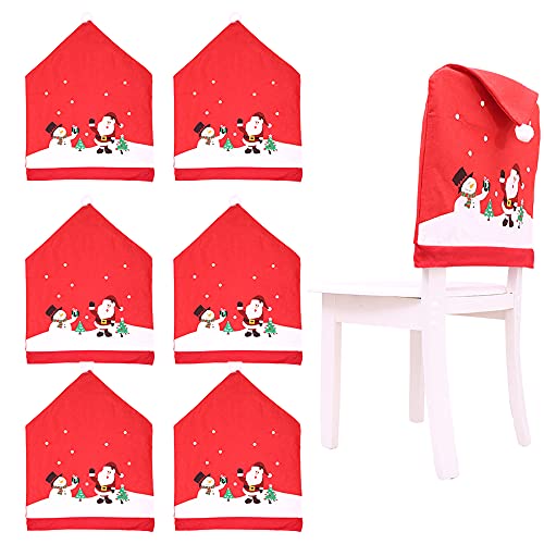 Daity Weihnachtsstuhlbezug, 6 Stück Weihnachten Stuhlhussen 60x49cm Santa Claus Stuhlhusse Dekoration Bedruckt mit Weihnachtsmann und Schneemann Daity Weihnachtsstuhlbezug, 6 Stück Weihnachten Stuhlhussen 60x49cm Santa Claus Stuhlhusse Dekoration Bedruckt mit Weihnachtsmann und Schneemann von Daity
