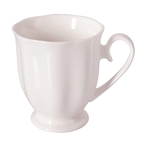 AMBITION Kaffeebecher Porzellan Diana 300 ml Trinkbecher Teebecher Tasse auf Fuß Porzellangriff elegant glatt weiß von Dajar