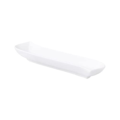AMBITION Servierschale lang Welle/Kubiko 23 x 5,5 cm Porzellanschale Olivenschale Design Schale S-Form Dipschale Frühstücksschale Porzellan weiß von Dajar