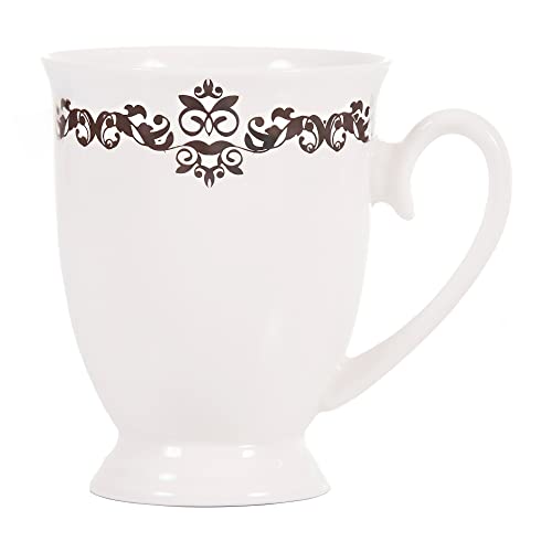 Ambition Kaffeebecher Porzellan Diana style 10 300 ml Trinkbecher Teebecher Tasse auf Fuß Porzellangriff modern elegant von Dajar