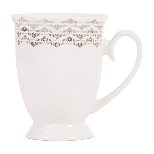 Ambition Kaffeebecher Porzellan Diana style 12 300 ml Trinkbecher Teebecher Tasse auf Fuß Porzellangriff modern elegant von Dajar