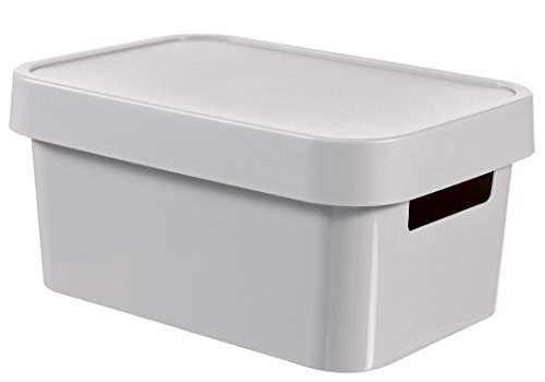Curver 04746-099-00 Aufbewahrungsbox Infinity mit Deckel 4,5L in Plastik 26.8 x 18.6 x 12.4 cm, hellgrau von Dajar
