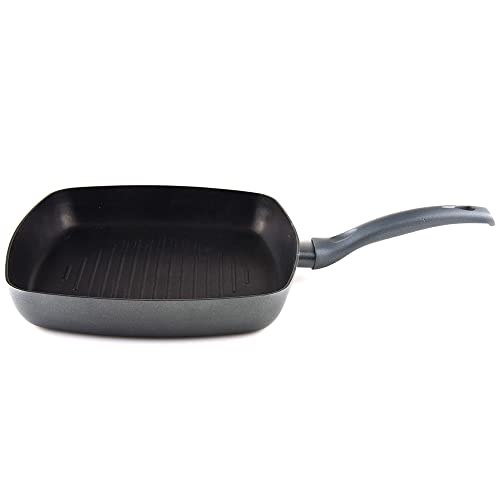 Dajar AMBITION Grillpfanne Graphite 26 x 26 cm Pfanne Antihaft-Pfanne Aluminiumpfanne Beschichtet Antihaftbeschichtung Griff Induktion Elektroherd Gasherd Cerankochfeld von Dajar