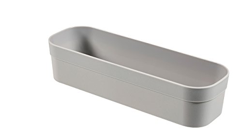 CURVER Schubladen Organizer schmal lang 23 x 8 x 5 cm aus Kunststoff Aufbewahrungsbox grau für Schreibtisch Kommode Küche von Curver