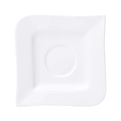 Dajar KUBIKO Ambition Welle 10,8 cm Unterteller Untersetzer runde Untertasse Porzellan modern elegant, Weiß, 8.5 cm, 10.8 x 10.8 x 1 cm von Dajar