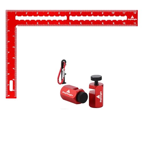 Dajianglx Schreinerwinkel 20,3 x 30,5 cm und hohes Treppenlehre-Set, zum Einrahmen von Vierkantanschlag mit Halter und Haken, Aluminium, L-förmig, rechtes Lineal, Rot Dajianglx Schreinerwinkel 20,3 x 30,5 cm und hohes Treppenlehre-Set, zum Einrahmen von Vierkantanschlag mit Halter und Haken, Aluminium, L-förmig, rechtes Lineal, Rot von Dajianglx