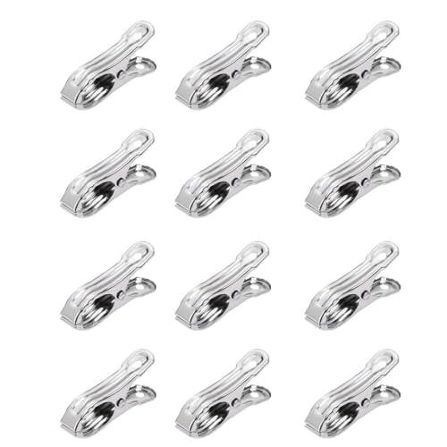 Dajidafu 12 Paket/los Heavy Duty Kleidung Klammern Platzsparende Und wasserdichte Edelstahl Wäscheklammern Strand Handtuch Clips, Wie abgebildet Trompete von Dajidafu