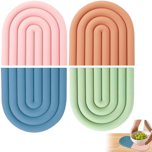 Dajidafu 4 Stück Topfuntersetzer, Topflappen Silikon Bunt Topfuntersetzer Hitzebeständig Silikon Untersetzer Topf Untersetzer-Set Pfannenschoner für Pfannen Töpfe Tasse Essteller Schüsseln und noch Dajidafu 4 Stück Topfuntersetzer, Topflappen Silikon Bunt Topfuntersetzer Hitzebeständig Silikon Untersetzer Topf Untersetzer-Set Pfannenschoner für Pfannen Töpfe Tasse Essteller Schüsseln und noch von Dajidafu