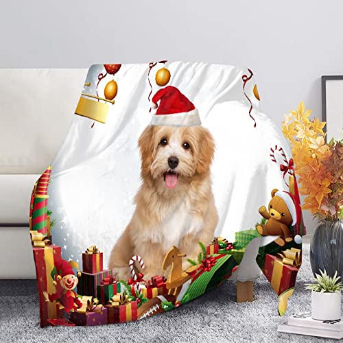 Dajingkj Weihnachts-Überwurfdecken für Damen und Herren, weich, warm, Korallen-Fleece, niedliche Hundedecken für Couch, Bett, Sofa, volle Größe, festliche Decke, Heimdekoration von Dajingkj