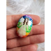 Hand Bemalter Engel Stein Regenbogen von DalayaArt