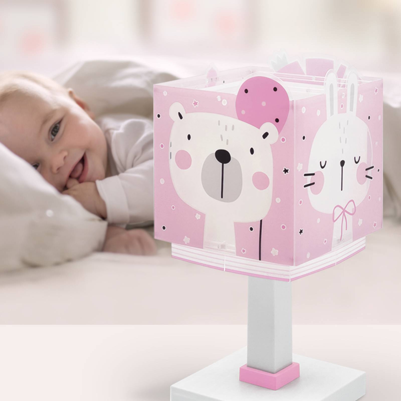 Dalber Baby Jungle Kinderzimmer-Tischleuchte, pink von Dalber