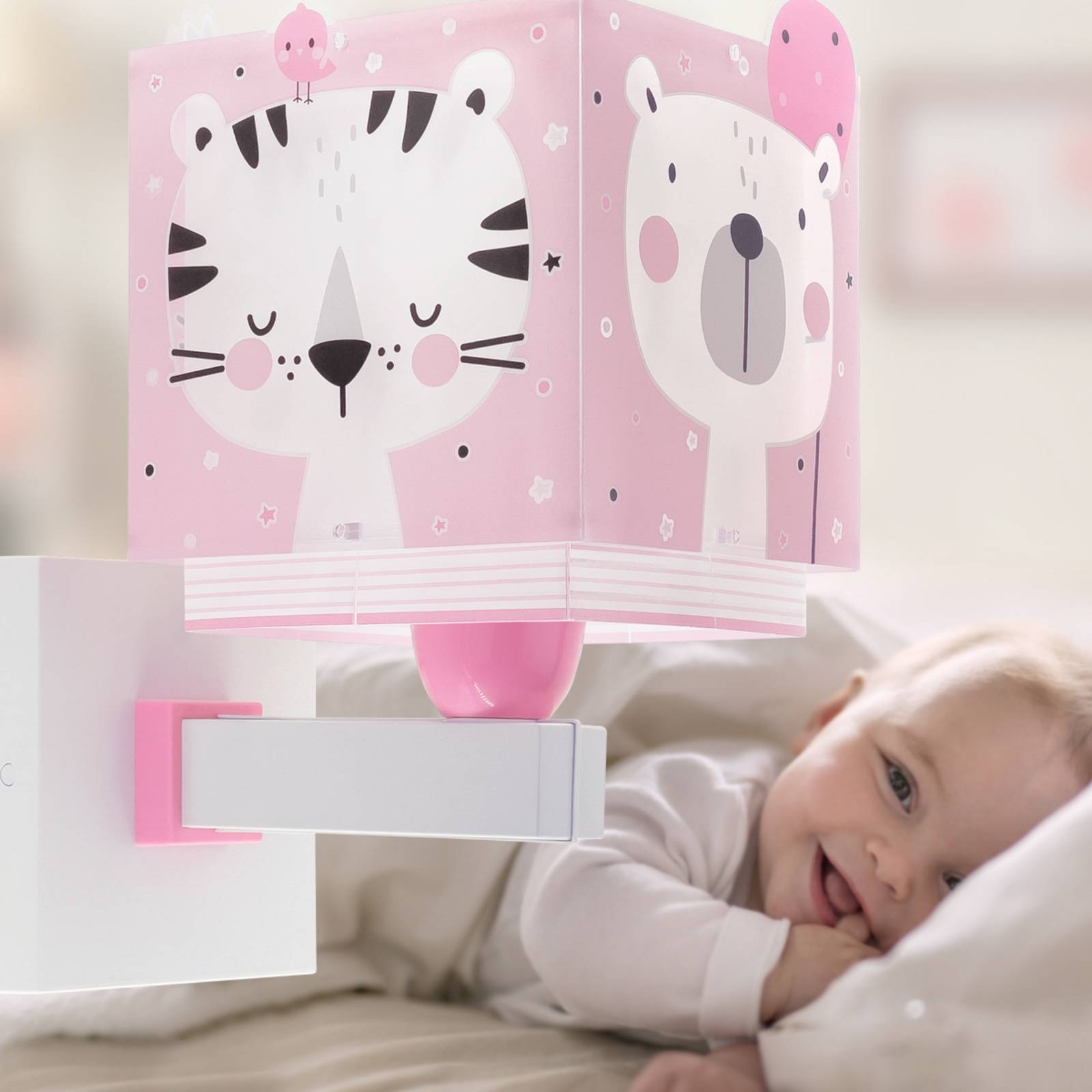 Dalber Baby Jungle Wandleuchte mit Stecker, pink von Dalber