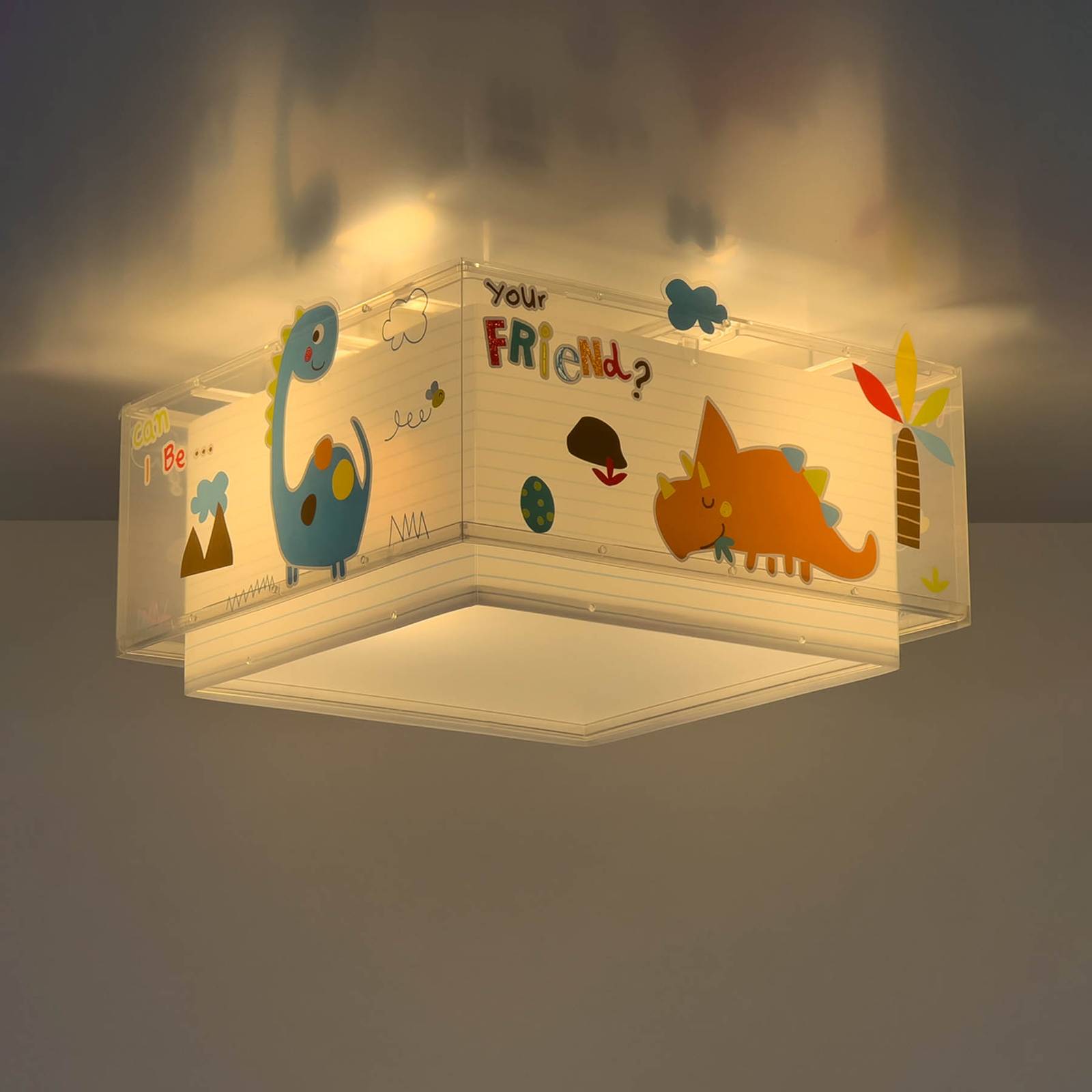 Dalber Dinos Kinder-Deckenlampe mit Dinosauriern von Dalber