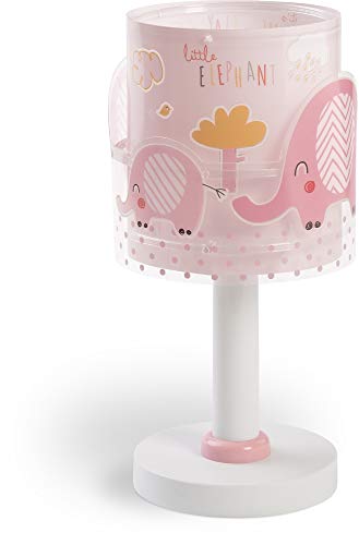 Dalber Kinder Tischlampe Nachttischlampe kinderzimmer Little Elephant Elefant Tiere Rose, 61331s, E14 von Dalber