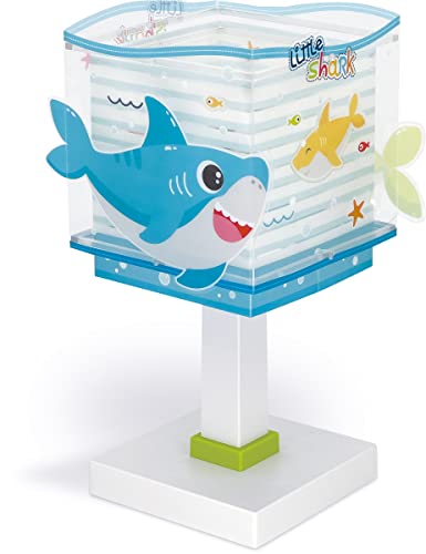 Dalber Kinder Tischlampe Nachttischlampe kinderzimmer Little Shark Haie Tiere, Kinderzimmer, Nachttischlampe, 63471, E14 von Dalber