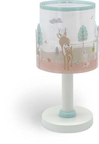Dalber Kinder Tischlampe Nachttischlampe kinderzimmer Loving Deer Reh Tiere Rosa, 61271, E14 von Dalber