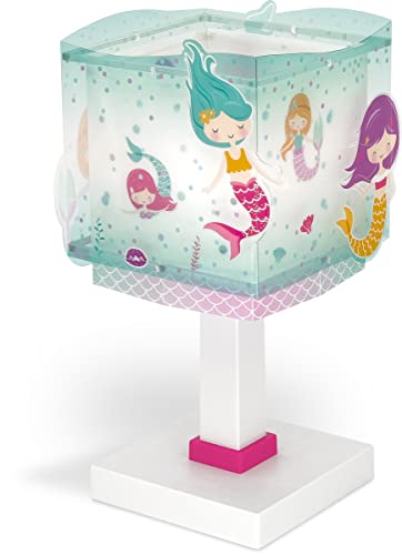 Dalber Kinder Tischlampe Nachttischlampe kinderzimmer Mermaids Meerjungfrauen, Kinderzimmer, Nachttischlampe, 63441, E14 von Dalber