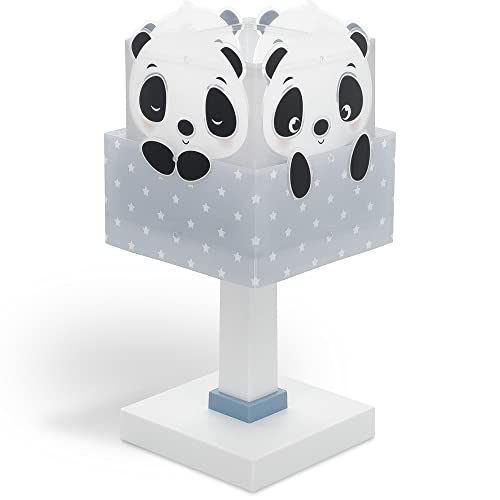 Dalber Kinder Tischlampe Nachttischlampe kinderzimmer tiere Pandabär Panda Blau, 63161T, E14 von Dalber