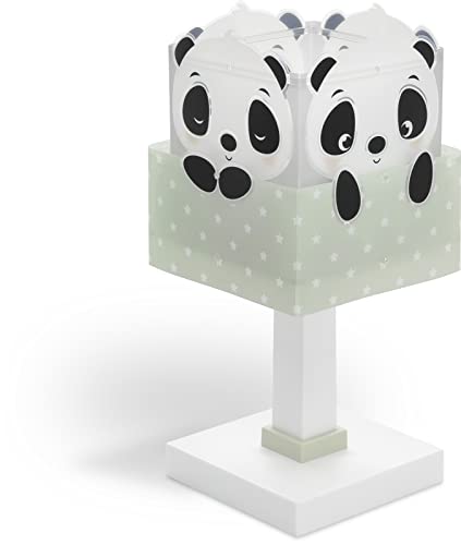 Dalber Kinder Tischlampe Nachttischlampe kinderzimmer Panda tiere Pandabär Grün, 63161H, E14 von Dalber