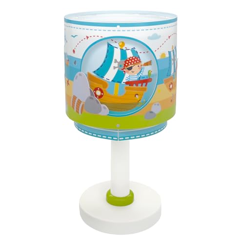 Dalber Kinder Tischlampe Nachttischlampe Pirat Insel, Blau Dalber Kinder Tischlampe Nachttischlampe Pirat Insel, Blau von Dalber