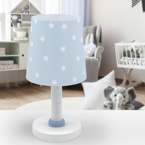 Dalber Kinder Tischlampe Nachttischlampe kinderzimmer Star Light Sterne Blau, 82211T, E14 von Dalber