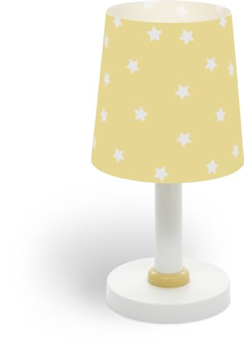 Dalber Kinder Tischlampe Nachttischlampe kinderzimmer Star Light Sterne Gelb, 82211A, E14 von Dalber